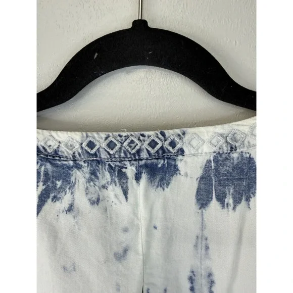 Vintage America Loose White/Blue Tie Dye Blouse Size XL - Picture 8 of 10
